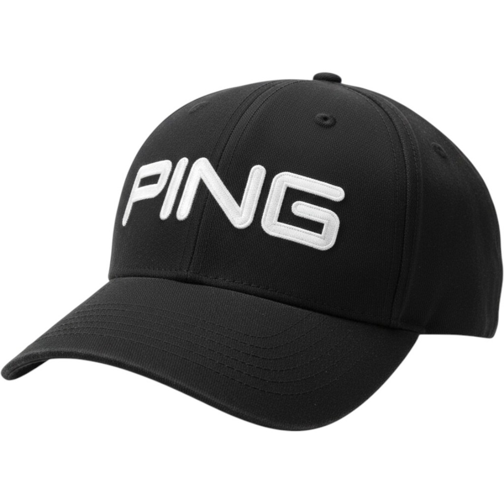 Ping Tour Performance Golf Hat Black White Flexfit SensorCool S/M New